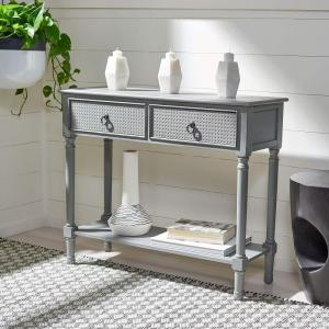 Safavieh Home Collection Haines White 2-Drawer Bottom Shelf Console Table(Distressed / Grey)