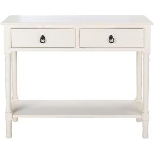 Safavieh Home Collection Haines White 2-Drawer Bottom Shelf Console Table(Distressed White)