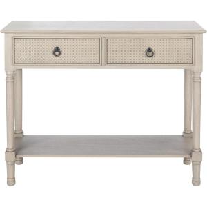 Safavieh Home Collection Haines White 2-Drawer Bottom Shelf Console Table(Greige)