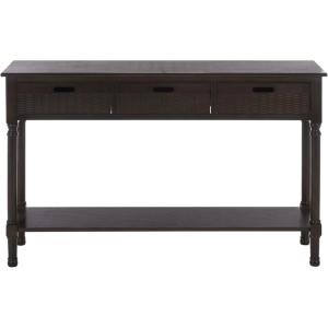 Safavieh Home Collection Landers Distressed 3-Drawer Console Table CNS5711A, Distrssed White(Dark Chocolate)