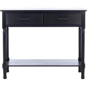 Safavieh Home Collection Ryder Distressed Grey 2-Drawer Bottom Shelf Console Table(Black)