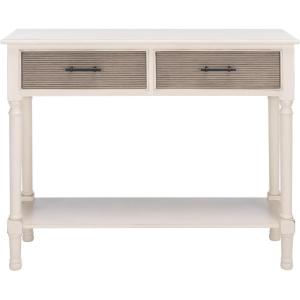Safavieh Home Collection Ryder Distressed Grey 2-Drawer Bottom Shelf Console Table(Distressed White / Greige)