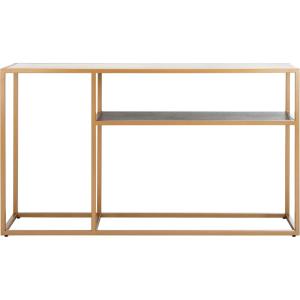 Safavieh Home Octavia Modern Walnut and Gold Console Table(Multi / Gold)