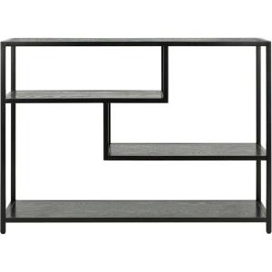 Safavieh Home Reese Mid-Century Modern Walnut and Gold Console Table(Black / Black)