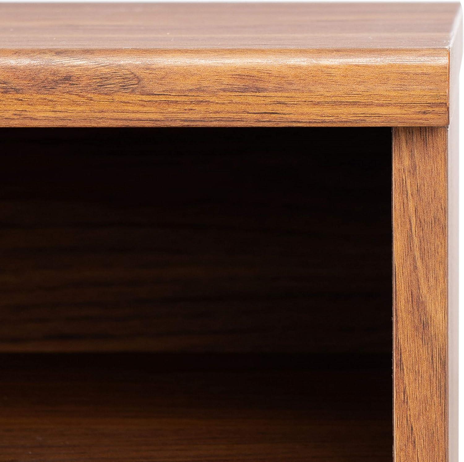 image:imageSAFAVIEH Aurelio TV Stand for up to 55 Flatscreen Walnut Brown 1 Sliding Door with Interior Storage and Open Shelves Entertainment Media Console MED9600AWalnut