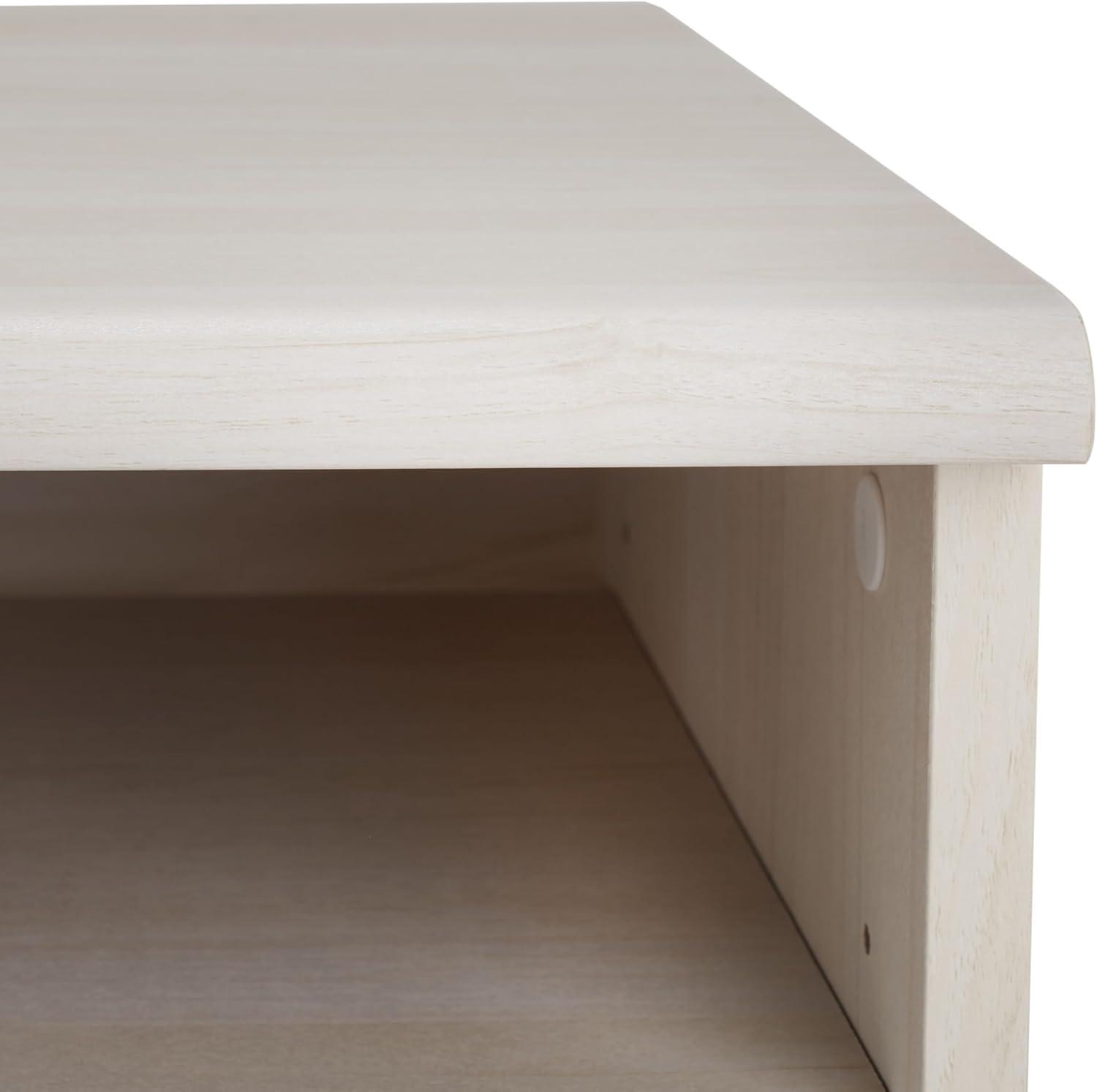 image:imageSAFAVIEH Aurelio TV Stand for up to 55 Flatscreen Walnut Brown 1 Sliding Door with Interior Storage and Open Shelves Entertainment Media Console MED9600ABleached White