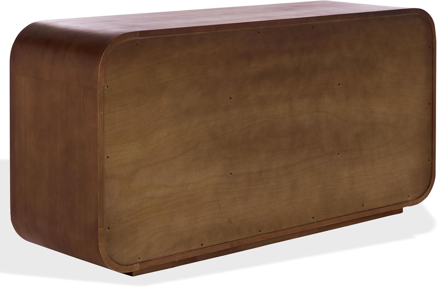image:imageSAFAVIEH Couture Collection Herald Brown Wood Sideboard Modern 3Shelf Storage Cabinet Fully Assembled SFV5547ABrown