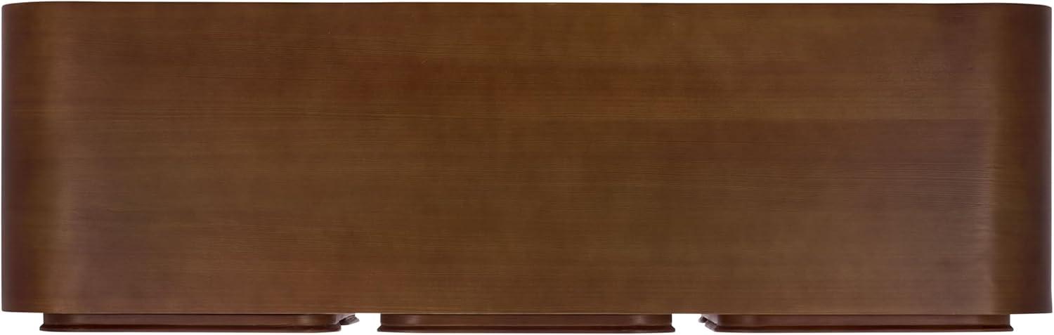 image:imageSAFAVIEH Couture Collection Herald Brown Wood Sideboard Modern 3Shelf Storage Cabinet Fully Assembled SFV5547ABrown