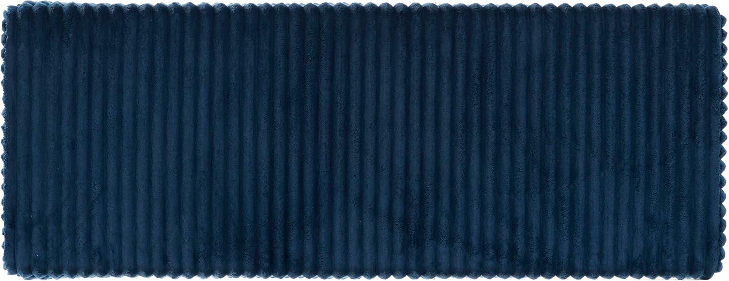 image:imageSAFAVIEH Couture Collection Lynzie Grey Corduroy Storage Bench Channel Tufted Upholstered Seat with Hidden Storage Modern Accent Furniture SFV6114BNavy