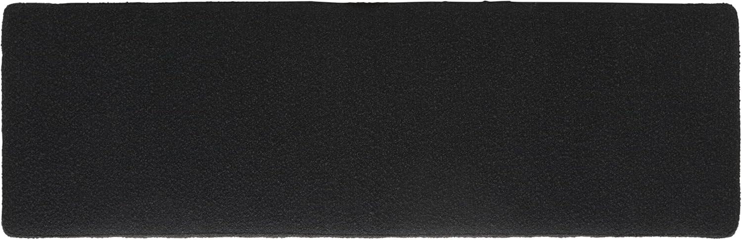 image:imageSAFAVIEH Couture Collection Vianna Boucle Storage Bench Black Upholstered Bench with Natural Wood Legs Modern Entryway Bedroom Accent Seating SFV5049CBlackNatural
