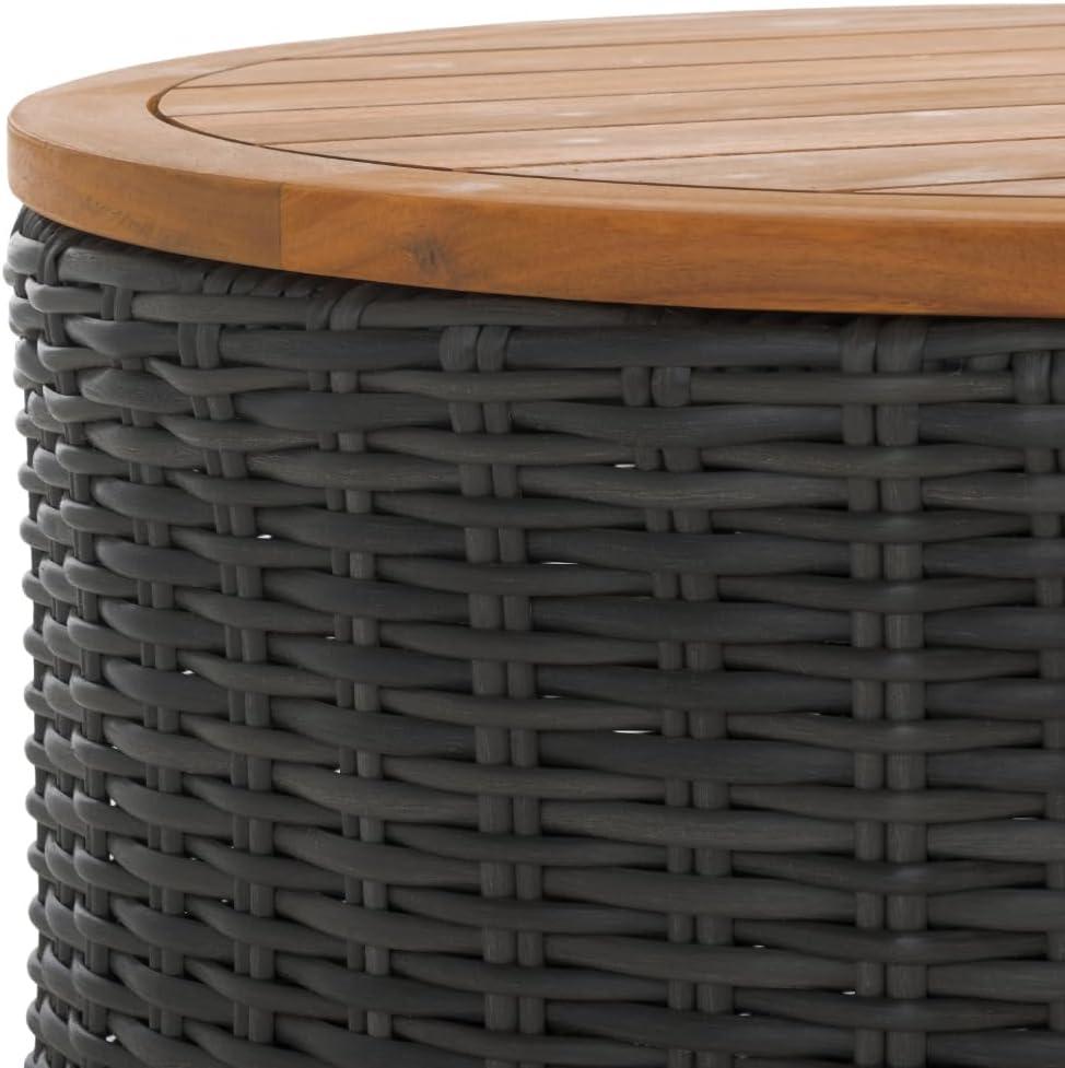 image:imageSAFAVIEH Couture Collection Anguilla Dark Grey Faux Wicker IndoorOutdoor Storage Coffee Table Fully Assembled