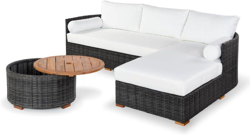 image:imageSAFAVIEH Couture Collection Anguilla Dark Grey Faux Wicker IndoorOutdoor Storage Coffee Table Fully Assembled