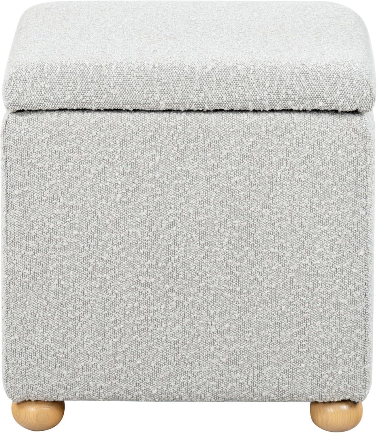 image:imageSAFAVIEH Couture Collection Becka Grey BoucleNatural Square Storage Ottoman Fully AssembledGreyNatural