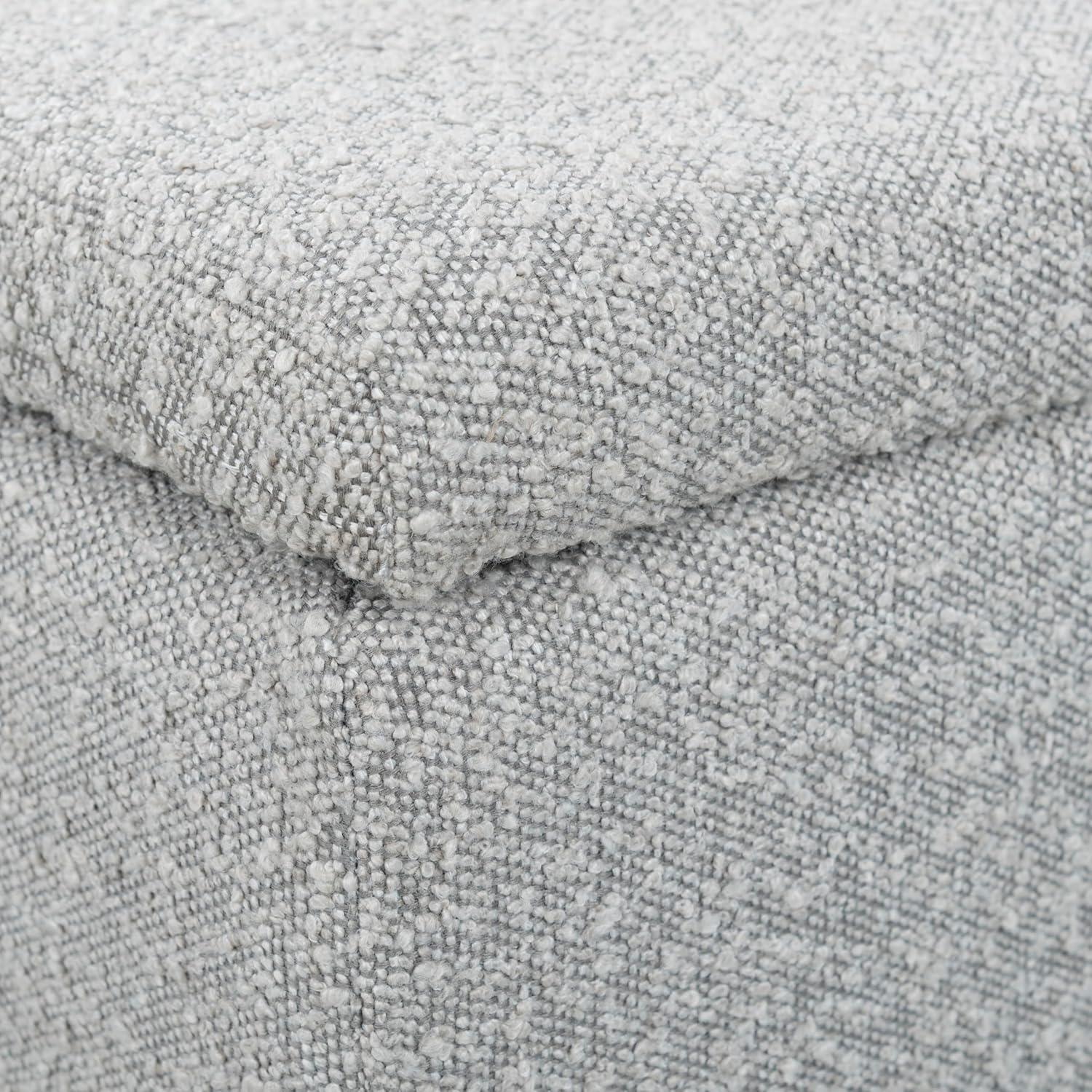 image:imageSAFAVIEH Couture Collection Becka Grey BoucleNatural Square Storage Ottoman Fully AssembledGreyNatural