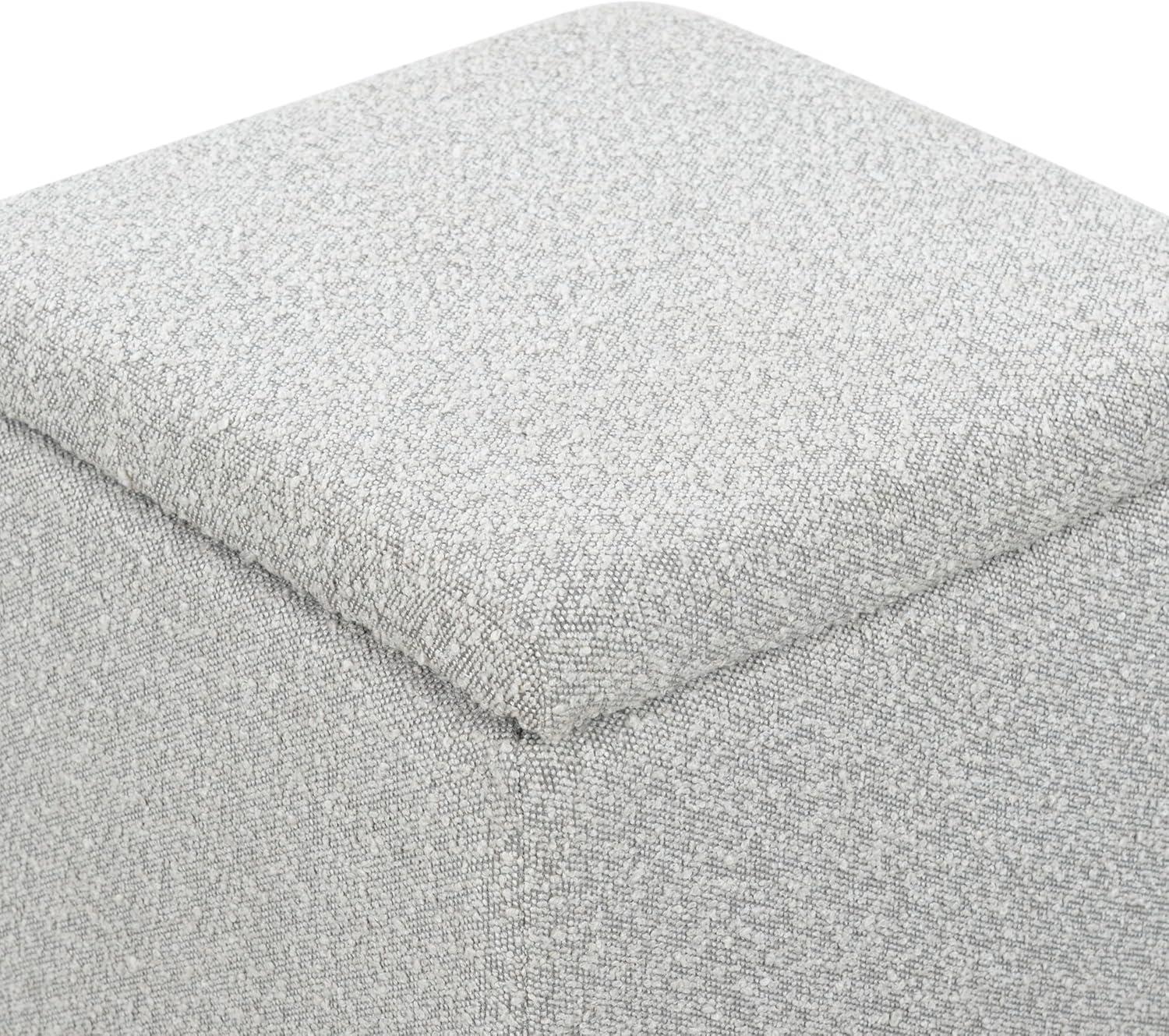 image:imageSAFAVIEH Couture Collection Becka Grey BoucleNatural Square Storage Ottoman Fully AssembledGreyNatural