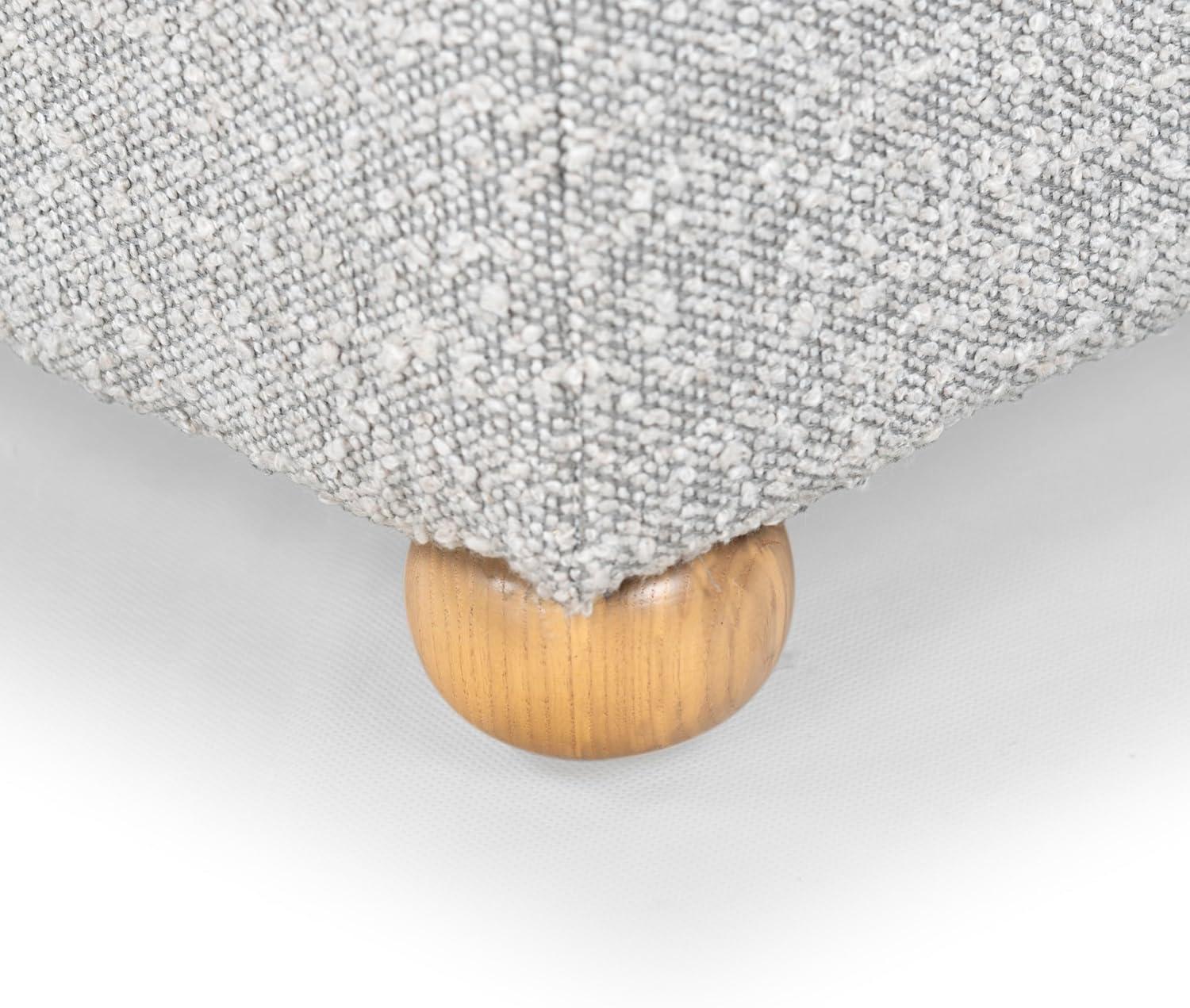 image:imageSAFAVIEH Couture Collection Becka Grey BoucleNatural Square Storage Ottoman Fully AssembledGreyNatural