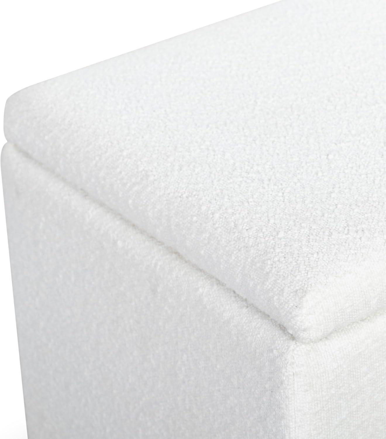 image:imageSAFAVIEH Couture Collection Becka Grey BoucleNatural Square Storage Ottoman Fully AssembledIvoryNatural