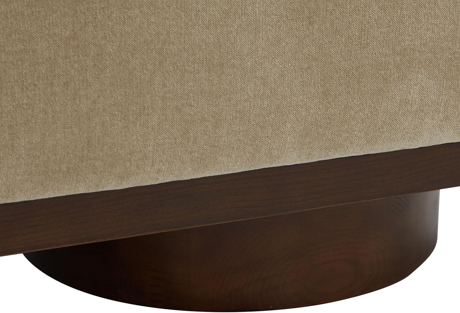 image:imageSAFAVIEH Couture Collection Vianna Light Brown VelvetWalnut Rectangle Storage Bench
