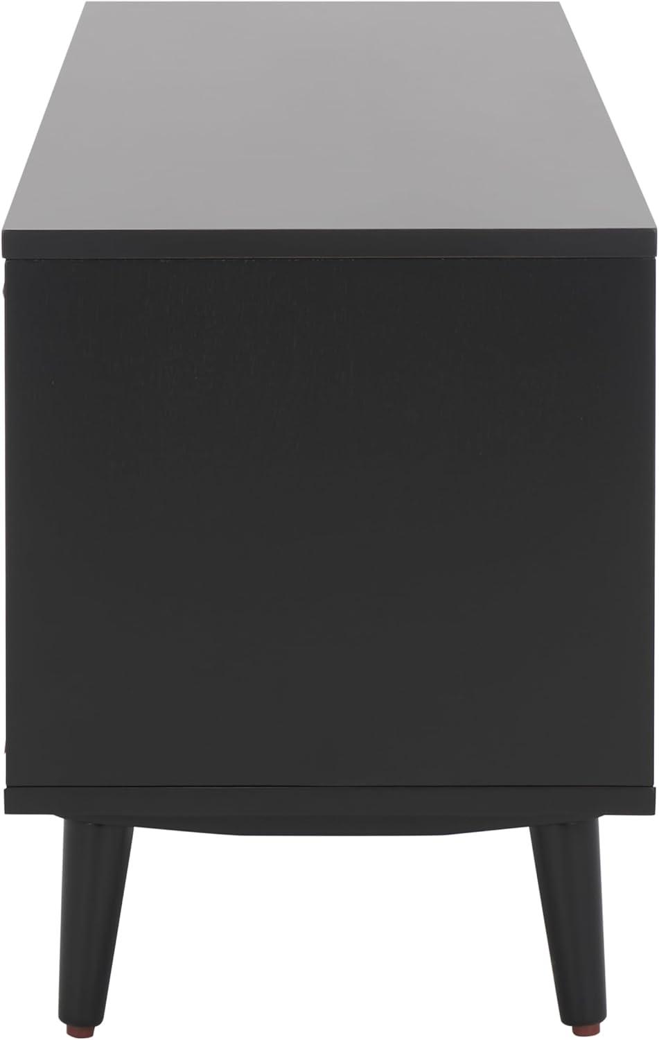 image:imageSAFAVIEH Cricket TV Stand for up to 55 Flatscreen Natural Acacia Open Shelf Design Entertainment Media Console MED5002ABlack