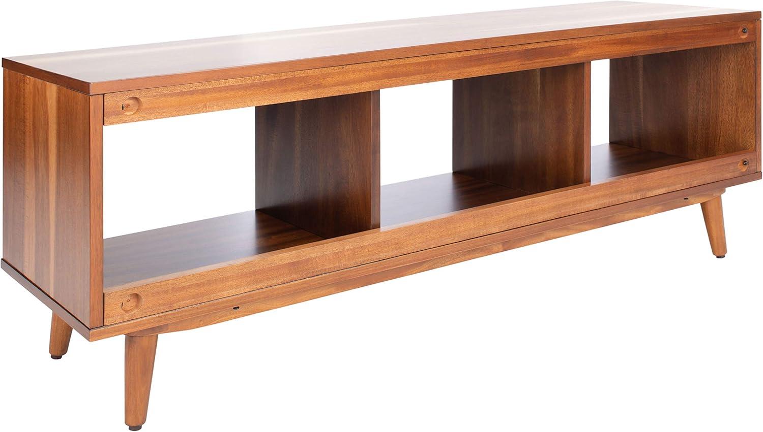 image:imageSAFAVIEH Cricket TV Stand for up to 55 Flatscreen Natural Acacia Open Shelf Design Entertainment Media Console MED5002ANatural Acacia