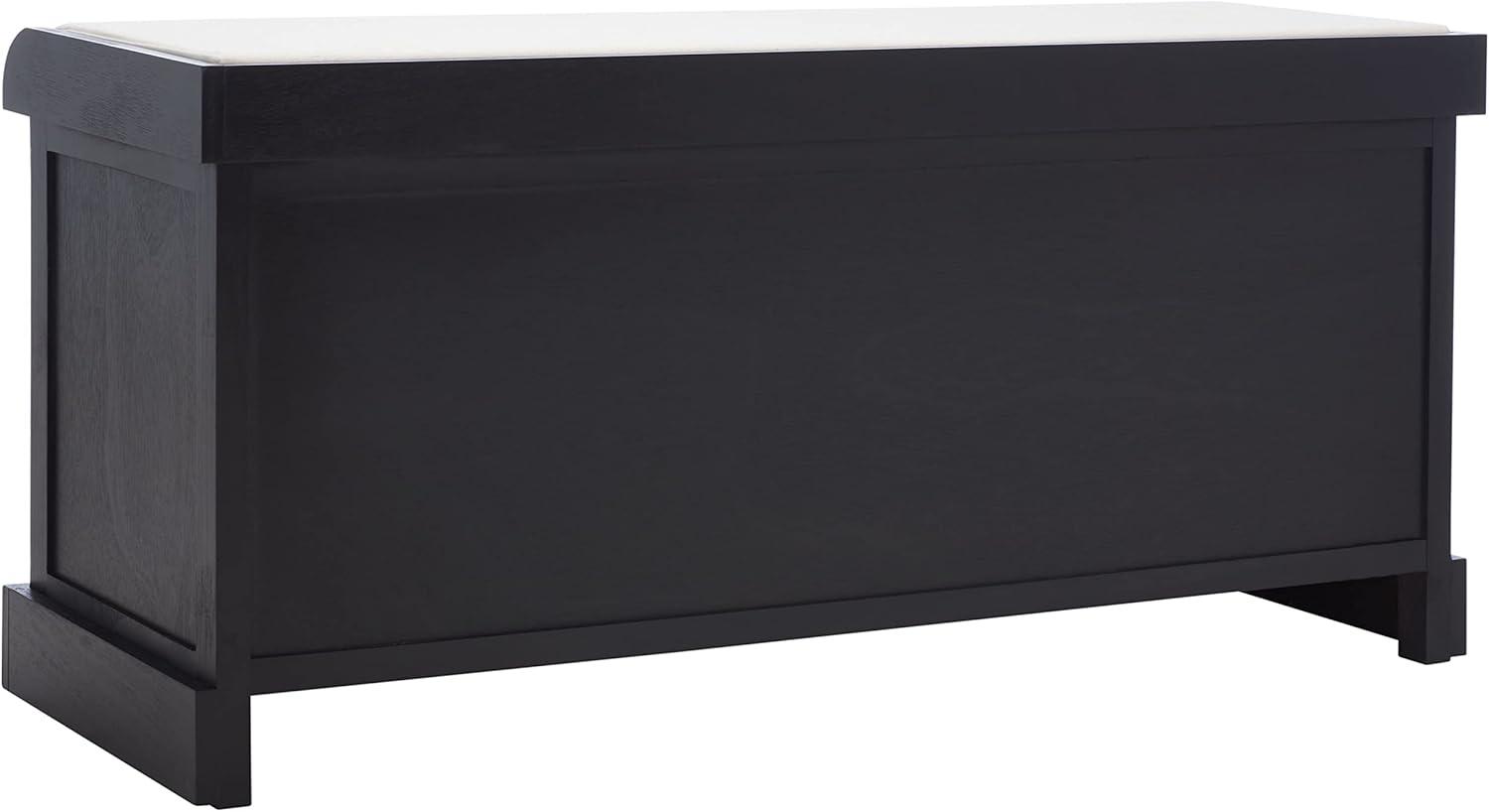 image:imageSAFAVIEH Home Collection Briar 3Drawer Upholstered Storage Bench Farmhouse Entryway Accent Bench with Cushion Top Distressed Grey Frame amp Sand Drawer Fronts BCH5700CBlackGreige