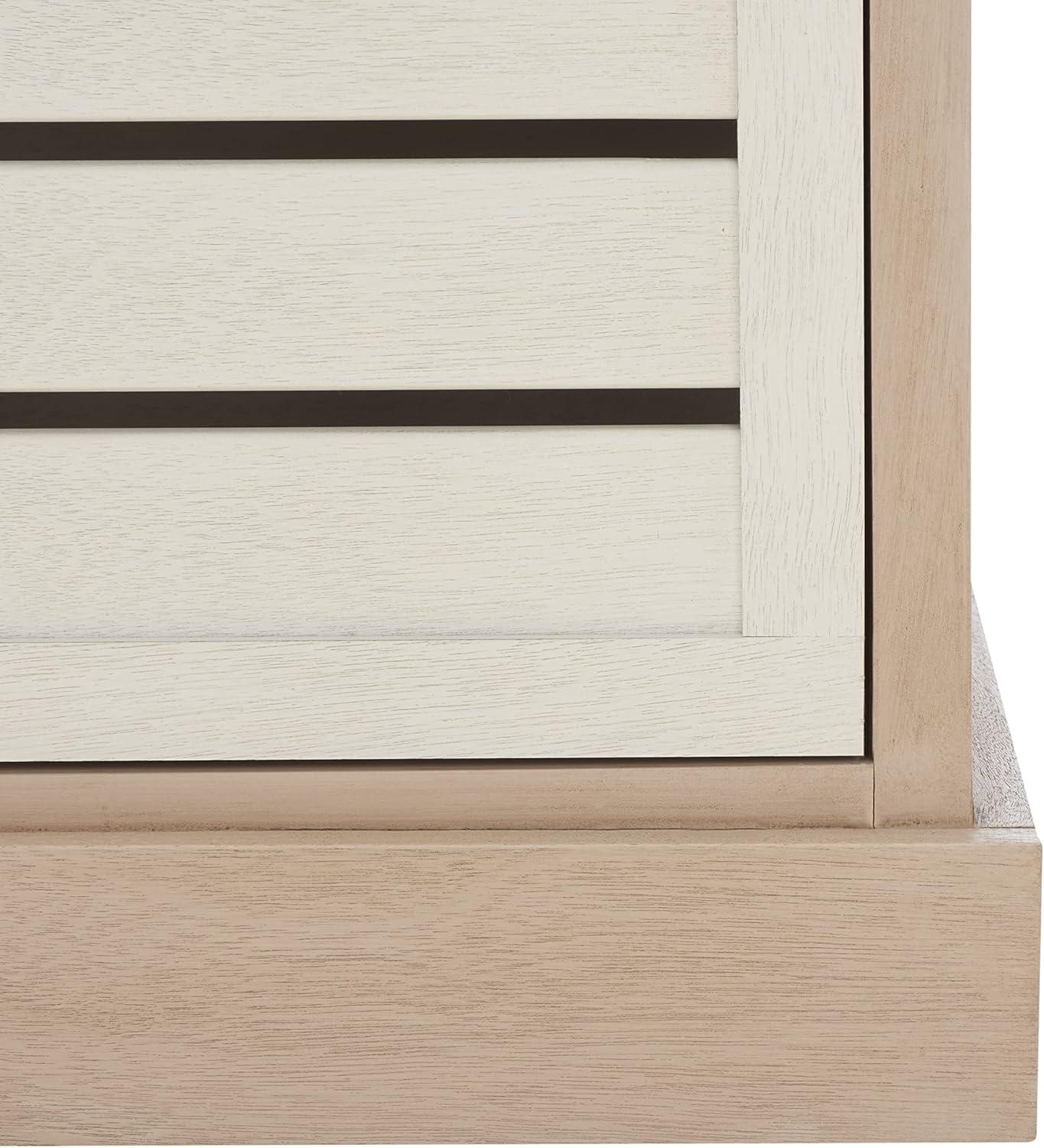 image:imageSAFAVIEH Home Collection Briar 3Drawer Upholstered Storage Bench Farmhouse Entryway Accent Bench with Cushion Top Distressed Grey Frame amp Sand Drawer Fronts BCH5700CSandDistressed White
