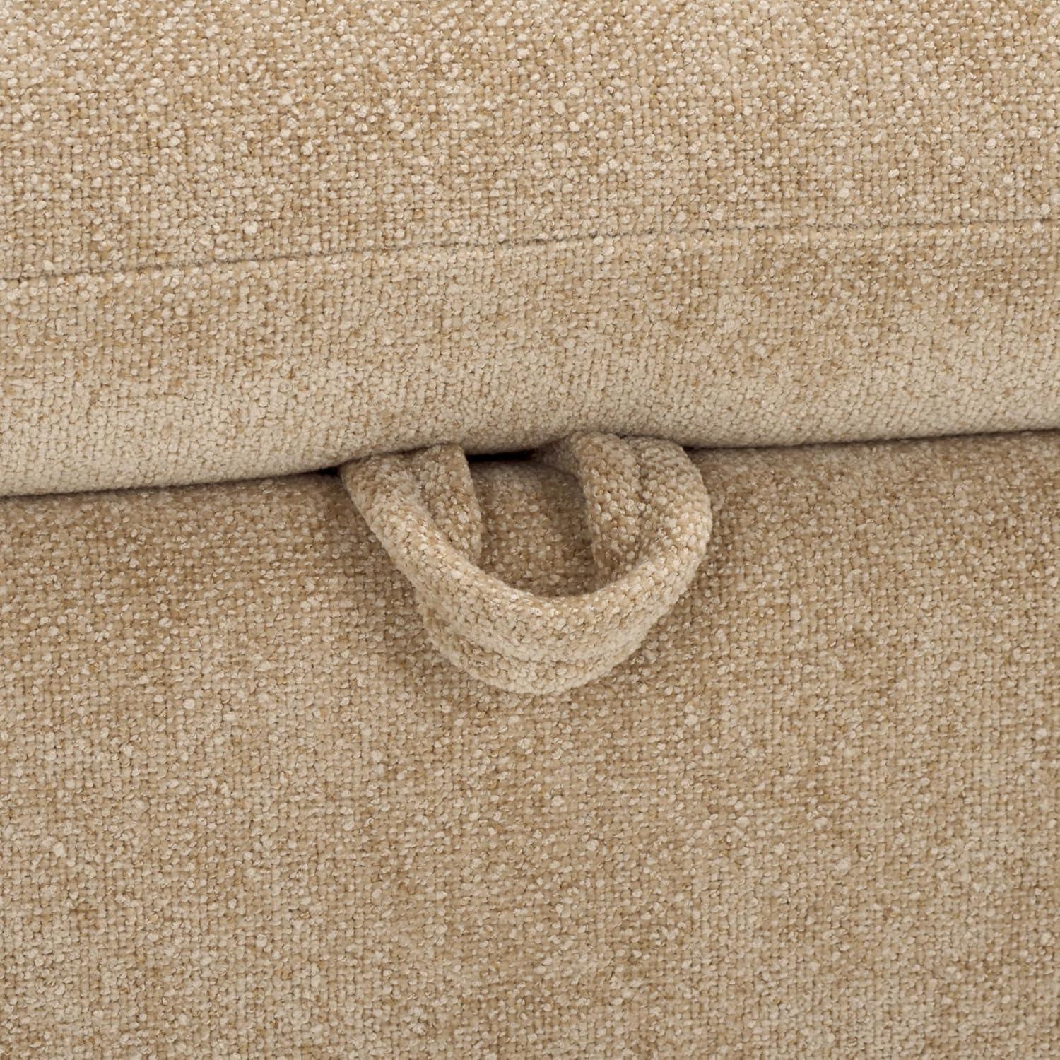 image:imageSAFAVIEH Home Collection Kowal Sand Linen Storage Bench Modern Upholstered Entryway or Bedroom Bench with Hidden Compartment BCH1301ASand