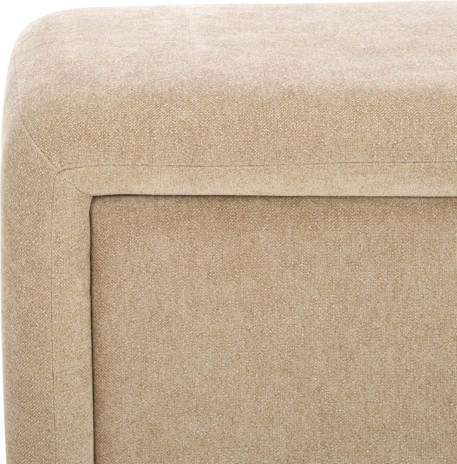 image:imageSAFAVIEH Home Collection Kowal Sand Linen Storage Bench Modern Upholstered Entryway or Bedroom Bench with Hidden Compartment BCH1301ASand