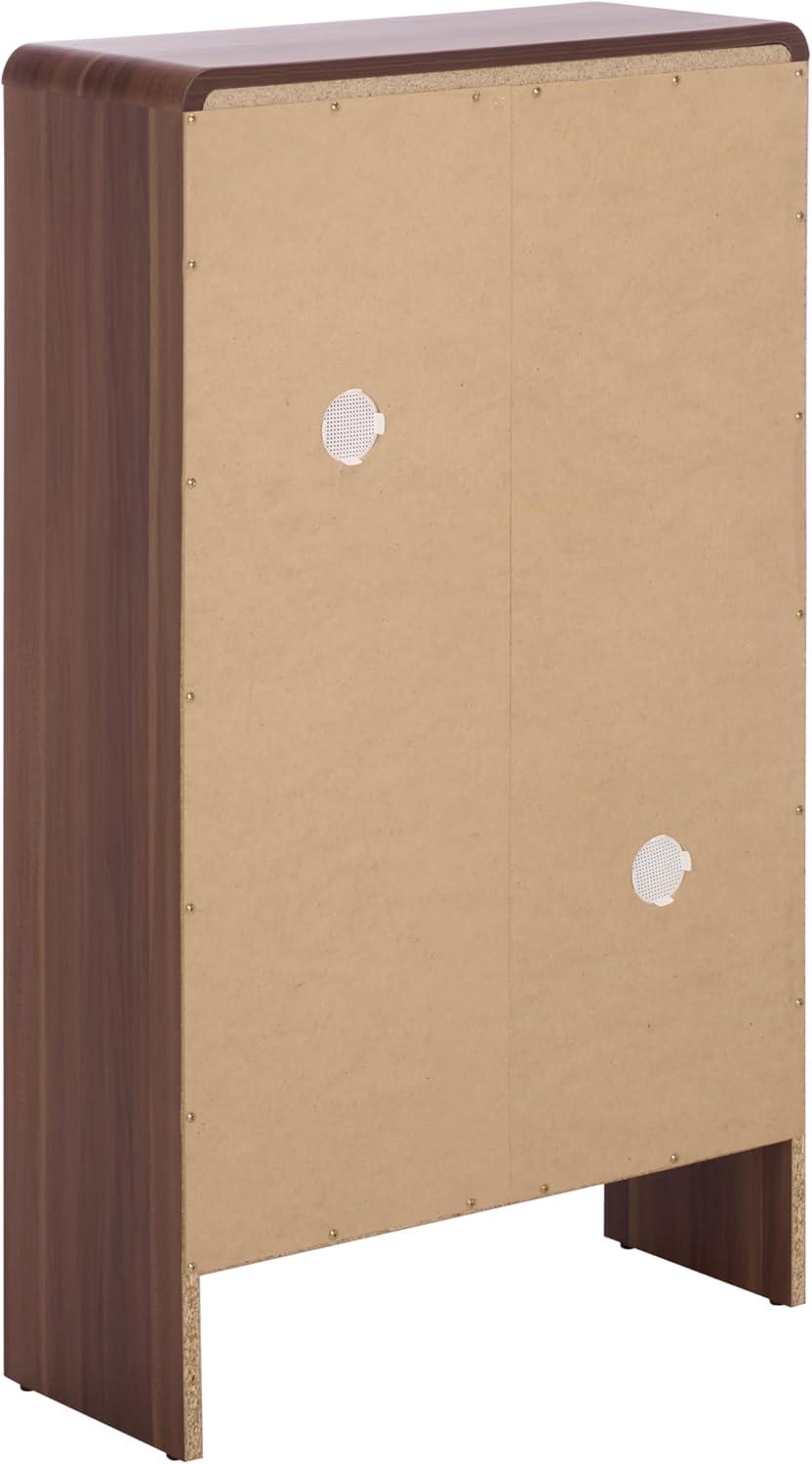 image:imageSAFAVIEH Home Collection Willam Walnut Shoe Rack Modern Slim Storage Cabinet with Drawer amp Shelves SpaceSaving Organizer for Entryway or Hallway STG3100AWalnut