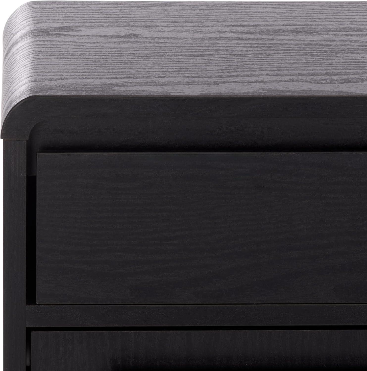image:imageSAFAVIEH Home Collection Willam Walnut Shoe Rack Modern Slim Storage Cabinet with Drawer amp Shelves SpaceSaving Organizer for Entryway or Hallway STG3100ABlack