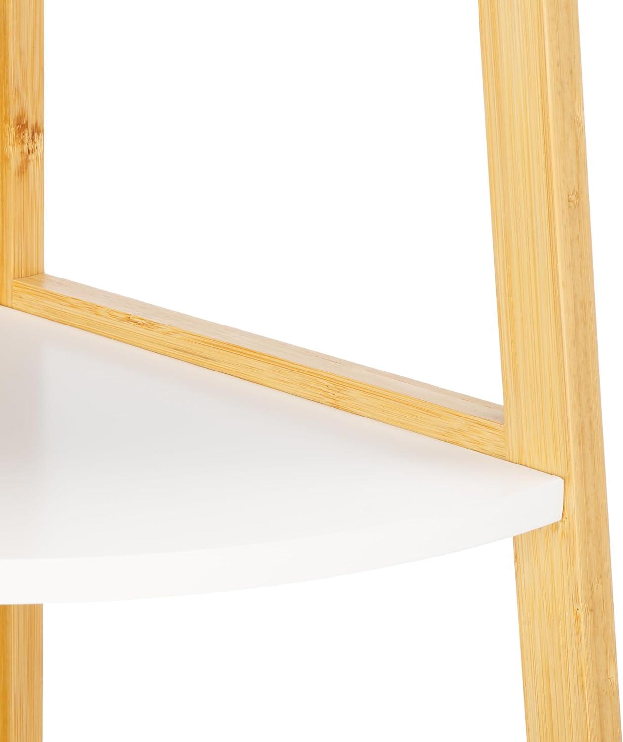 image:imageSAFAVIEH Home Collection Home Collection Rainier WhiteNatural 4Tier Corner Storage Shelf