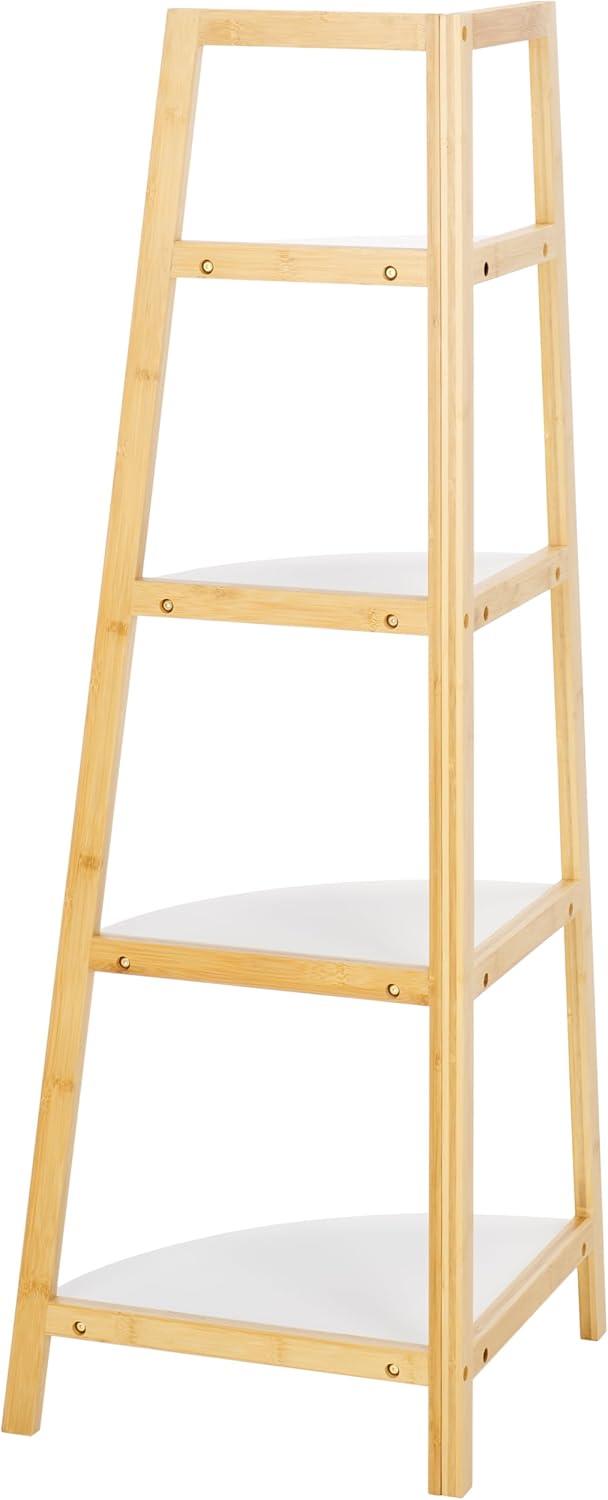 image:imageSAFAVIEH Home Collection Home Collection Rainier WhiteNatural 4Tier Corner Storage Shelf