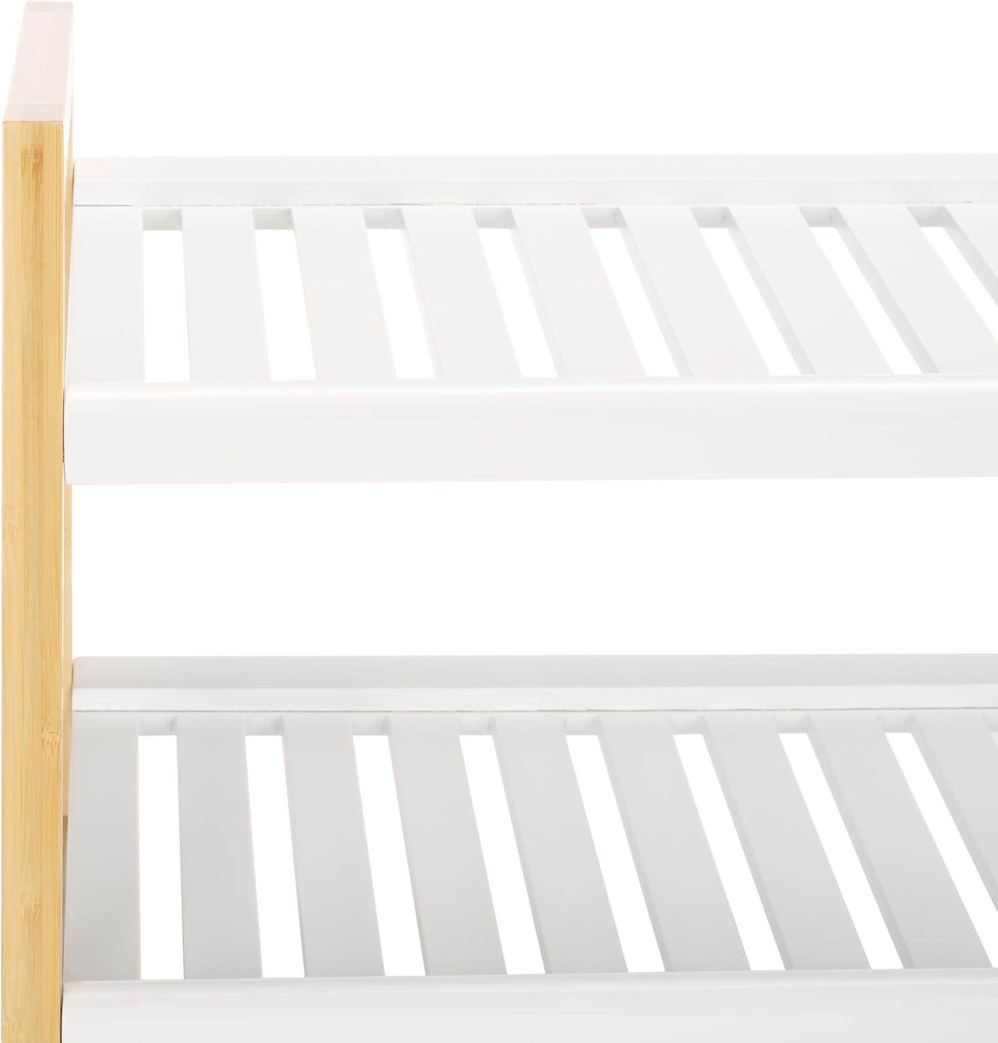 image:imageSAFAVIEH Home Collection Home Collection Wylie WhiteNatural Storage Shoe Rack