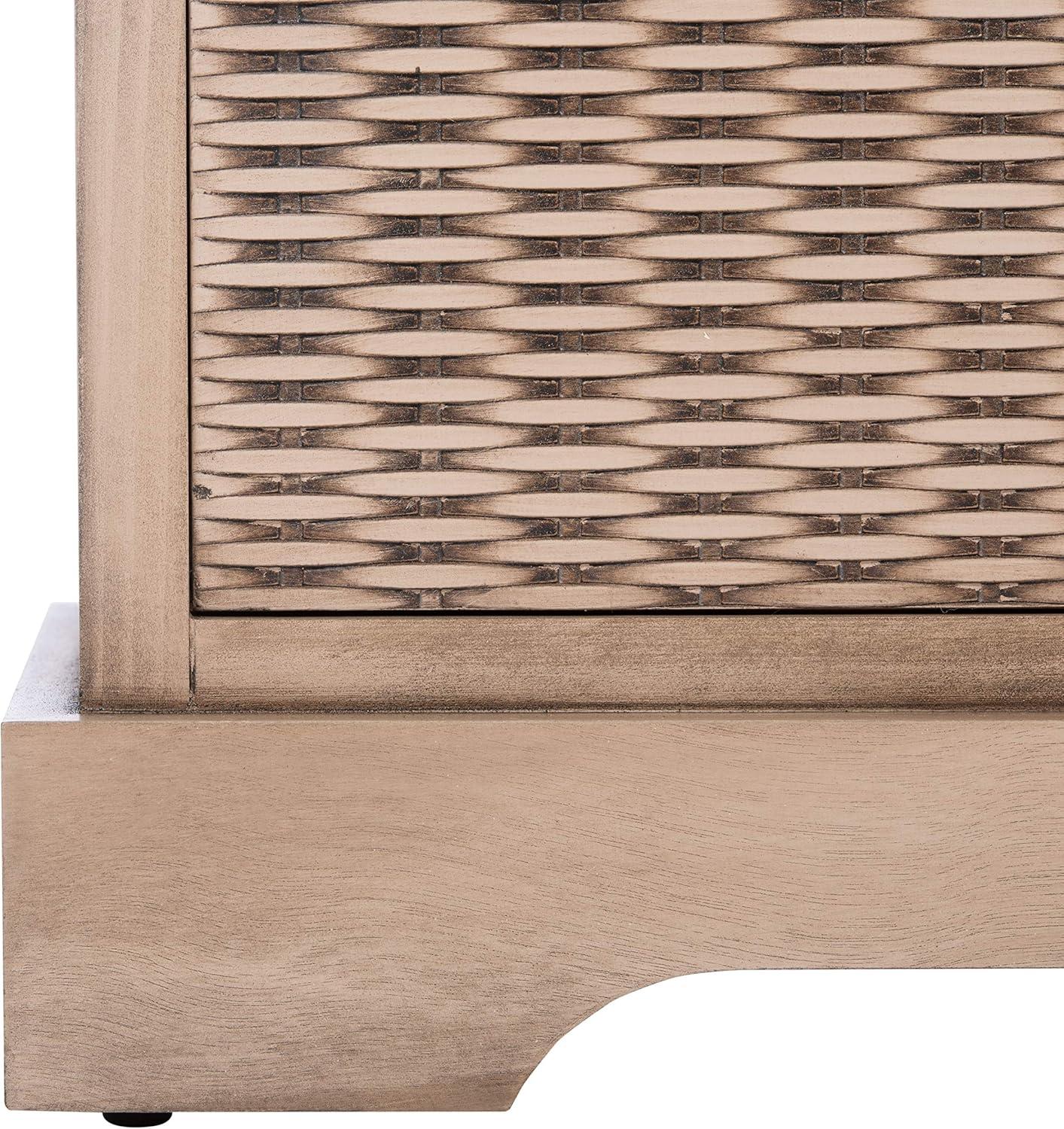 image:imageSAFAVIEH Home Collection Landers Distressed White 3DrawerCushion Storage Bench Fully Assembled BCH5703ASand