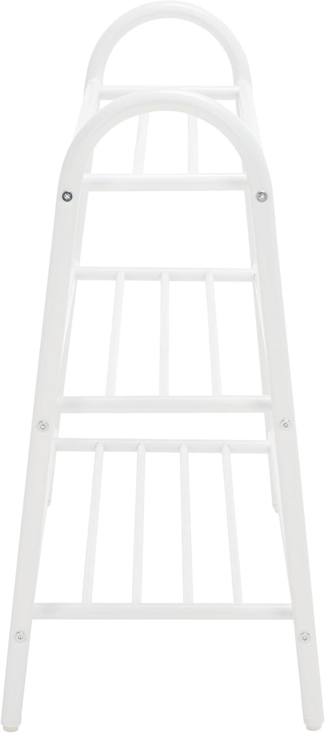 image:imageSAFAVIEH Home Collection Mira White Metal 3Tier Storage Shoe Rack
