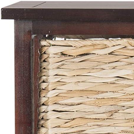 image:imageSAFAVIEH Home Collection Vedette Distressed Black 5Drawer Wicker Basket Storage Tower Fully AssembledCherry