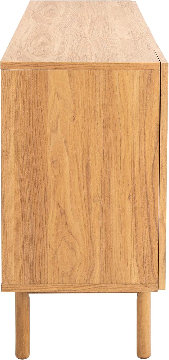 image:imageSAFAVIEH Piran TV Stand for up to 70 Flatscreen Oak Brown amp Gold 4 Doors with Interior Storage Entertainment Media Console MED9611DOak Gold
