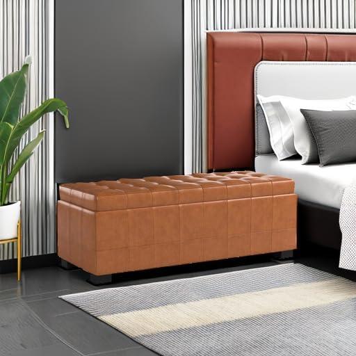 image:imageSafavieh Hudson Collection Nolita Leather Large Storage Bench SaddleSaddle