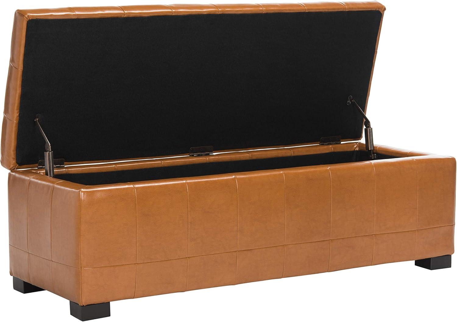 image:imageSafavieh Hudson Collection Nolita Leather Large Storage Bench SaddleSaddle