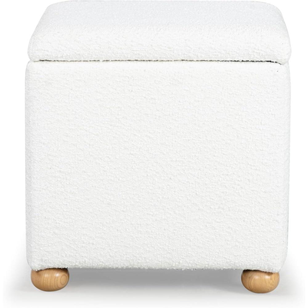 image:imageSAFAVIEH Couture Collection Becka Grey BoucleNatural Square Storage Ottoman Fully AssembledIvoryNatural