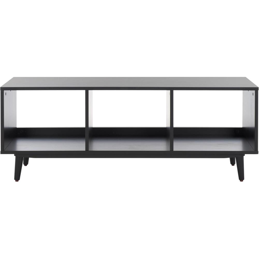 image:imageSAFAVIEH Cricket TV Stand for up to 55 Flatscreen Natural Acacia Open Shelf Design Entertainment Media Console MED5002ABlack