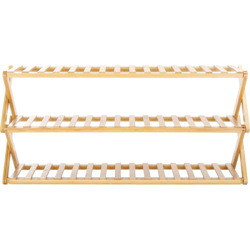 image:imageSAFAVIEH Home Collection Home Collection Acheta Natural Bamboo 3Tier Shoe Storage Shelf