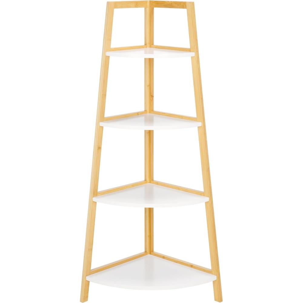 image:imageSAFAVIEH Home Collection Home Collection Rainier WhiteNatural 4Tier Corner Storage Shelf