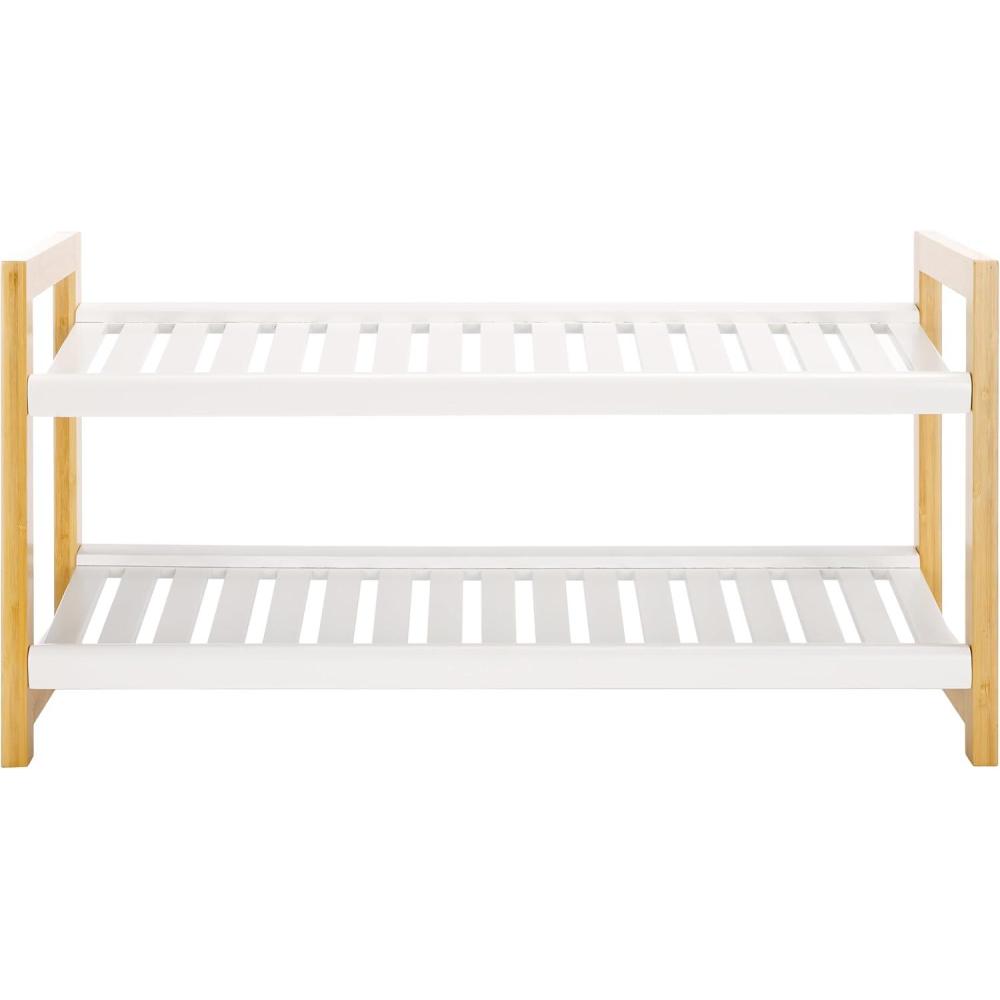 image:imageSAFAVIEH Home Collection Home Collection Wylie WhiteNatural Storage Shoe Rack