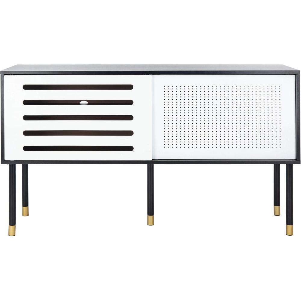 image:imageSafavieh Home Shiloh MidCentury Modern White and Walnut TV Media StandWhite Black
