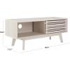 SAFAVIEH Aurelio TV Stand for up to 55″ Flatscreen – Walnut Brown, 1 Sliding Door with Interior Storage and Open Shelves, Entertainment Media Console (MED9600A)(Bleached White)