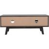 SAFAVIEH Aurelio TV Stand for up to 55″ Flatscreen – Walnut Brown, 1 Sliding Door with Interior Storage and Open Shelves, Entertainment Media Console (MED9600A)(Distressed Black)