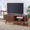SAFAVIEH Aurelio TV Stand for up to 55″ Flatscreen – Walnut Brown, 1 Sliding Door with Interior Storage and Open Shelves, Entertainment Media Console (MED9600A)(Walnut)