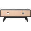 SAFAVIEH Aurelio TV Stand for up to 55″ Flatscreen – Walnut Brown, 1 Sliding Door with Interior Storage and Open Shelves, Entertainment Media Console (MED9600A)(Black)