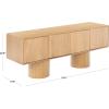 SAFAVIEH Couture Collection – Alberti Natural Brown Wood Sideboard, Modern Storage Cabinet with Sculptural Cylinder Base, Fully Assembled (SFV4254B)(Natural)